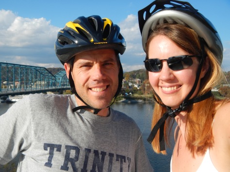 We love riding bikes together (pictured, Chattanooga, 2012).  This weekend, I rode my bike 5 minutes with my family!  HUGE TREAT!